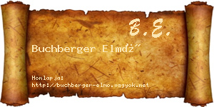 Buchberger Elmó névjegykártya